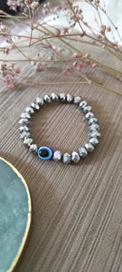 Chrome Evil Eye Bracelet