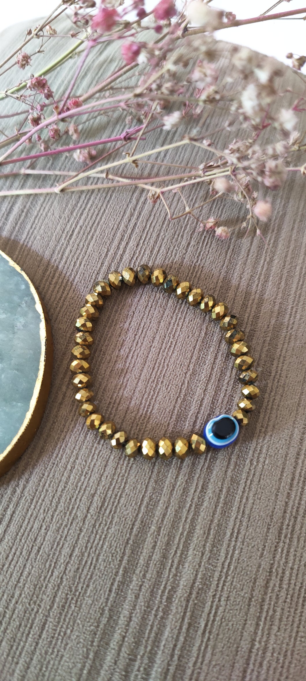 Metallic Evil Eye Bracelet